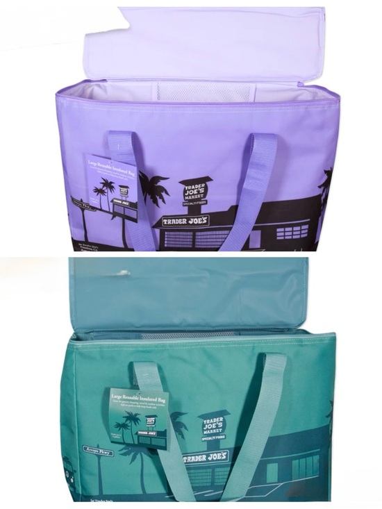 Trader Joe'S Handbags - 2 Trader Joe’s Insulated Tote Bags Lavender Dusty Blue Limited 8 gallon NEW